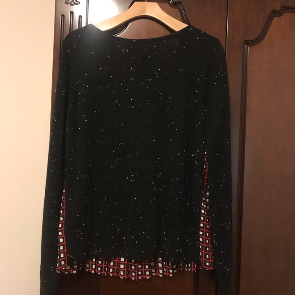 nwot • loft • square stripe pleated sweater - Picture 4 of 7